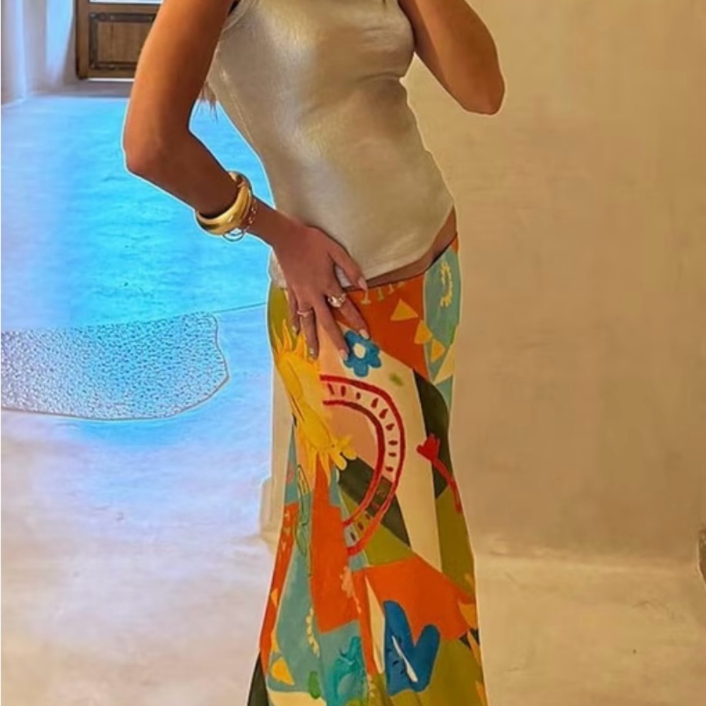 Never Fully Dressed Multicolor Patterned Skirt - image 1